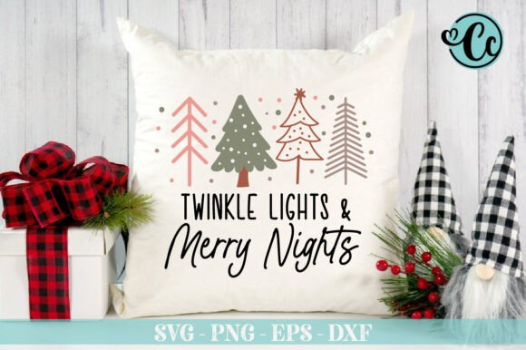 A Boho Christmas Crafting Asset: Twinkle Lights and Merry Night Graphics