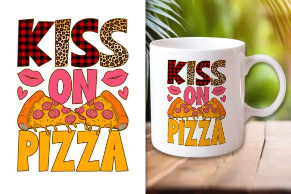 A Kiss on Pizza Design for Valentine's Day Embroidery