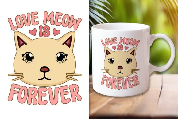 Love Meow Valentine's Day Graphics for Crafts